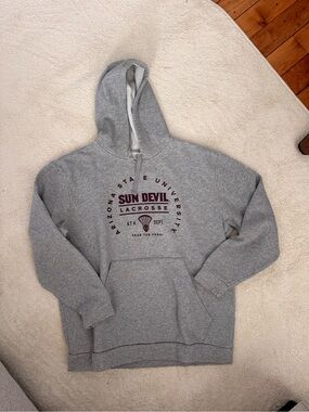 Arizona State University Sun Devil Lacrosse Gray Hooded Sweatshirt